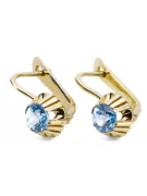 Aquamarine 14K Yellow gold Earrings Vintage style vec027y
